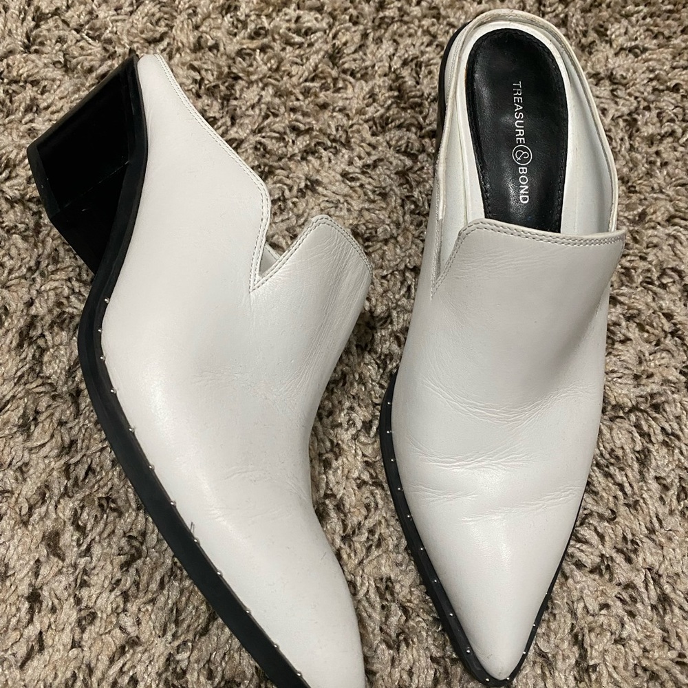 Western cowboy white slip on booties